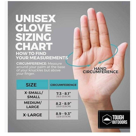 New!  Tough Outfitters Mens Winter Gloves, Black and Gray, Size Medium - Picture 9 of 9